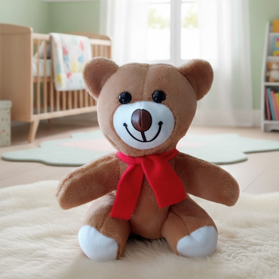 Kırmızı Atkılı Kahverengi Oyuncak Ayıcık